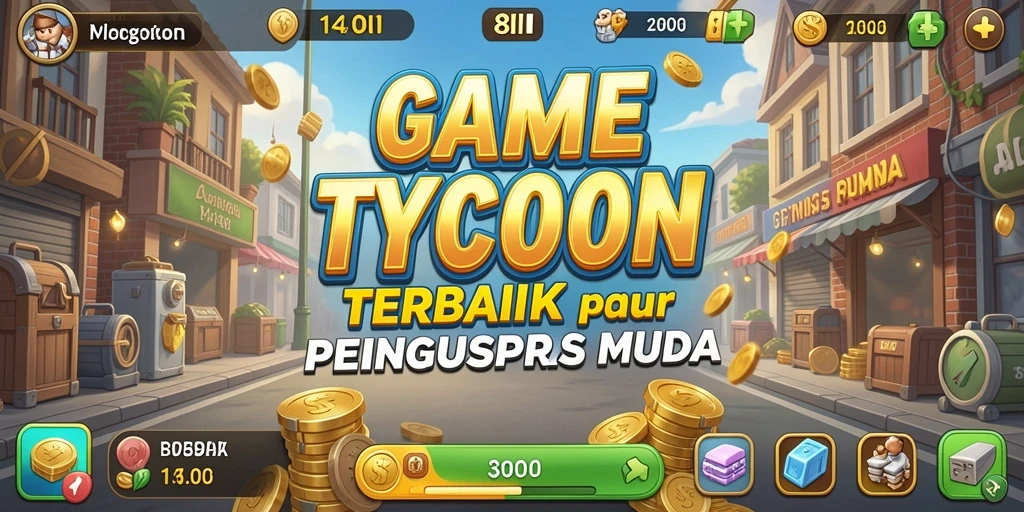Gameplay Tycoon menarik di 8II dengan manajemen bisnis kreatif.