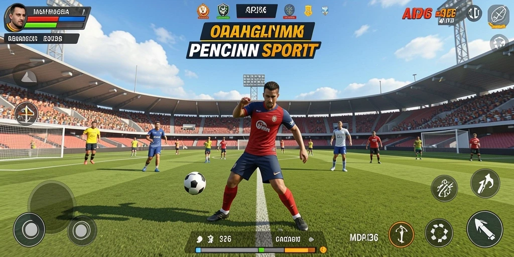 Tangkapan layar menampilkan gameplay seru di API36 dengan berbagai cabang olahraga.