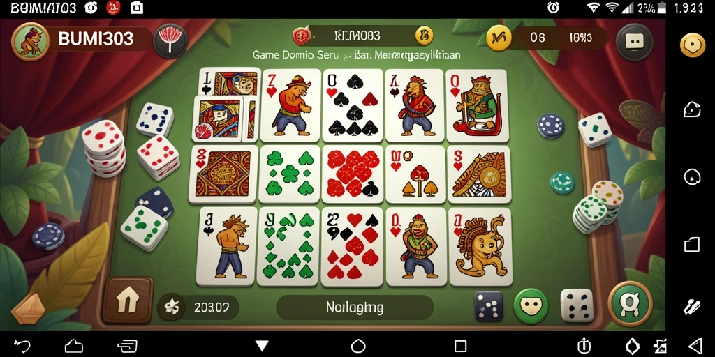 Screenshot gameplay BUMI303 yang menampilkan keseruan bermain Domino.