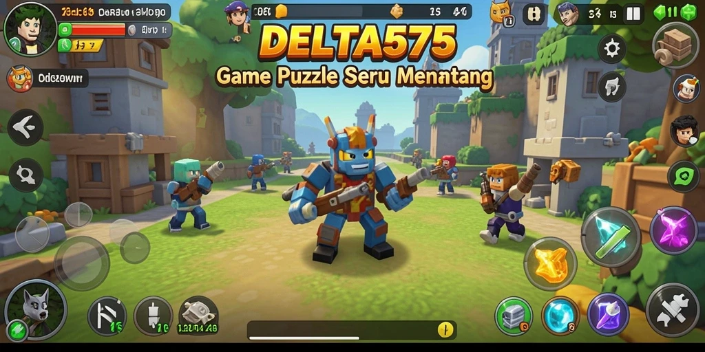 Tampilan gameplay DELTA575 yang penuh warna dan menarik.