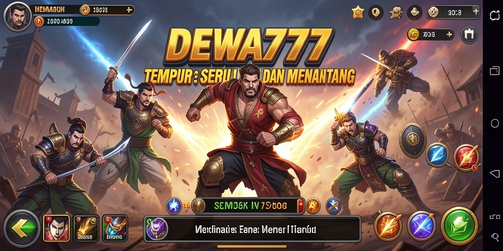 Tampilan gameplay menarik dengan aksi pertempuran seru DEWA777.