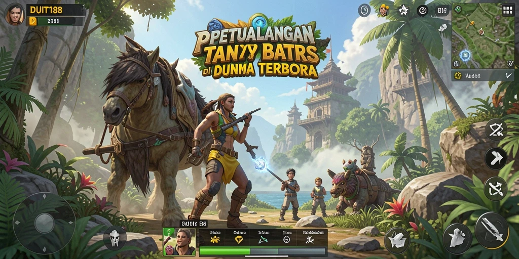 Tangkapan layar gameplay <strong>DUIT188</strong> yang menunjukkan dunia terbuka yang luas.