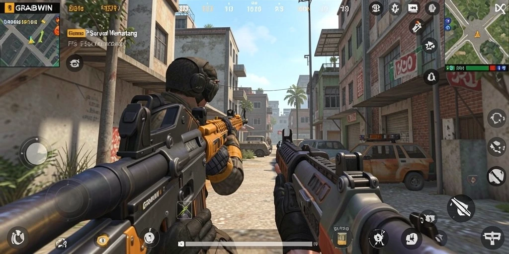 Screenshot dari gameplay mendebarkan di GRABWIN.