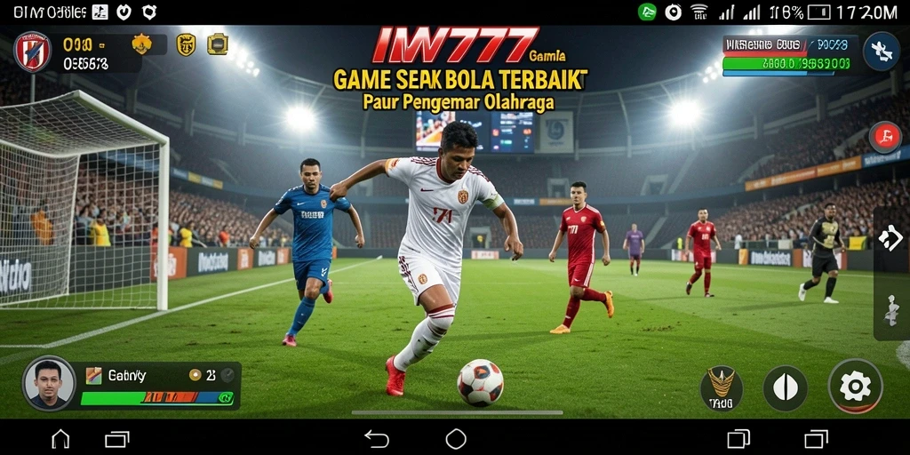 Tampilan gameplay menarik dari IW777 dengan aksi sepak bola seru.