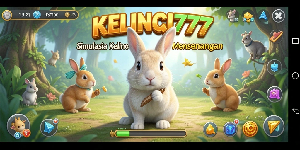 Gameplay KELINCI777 menunjukkan kelinci lucu dalam berbagai aktivitas.