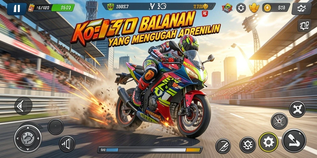 Tampilan menarik dari gameplay seru balapan motor di KO857.
