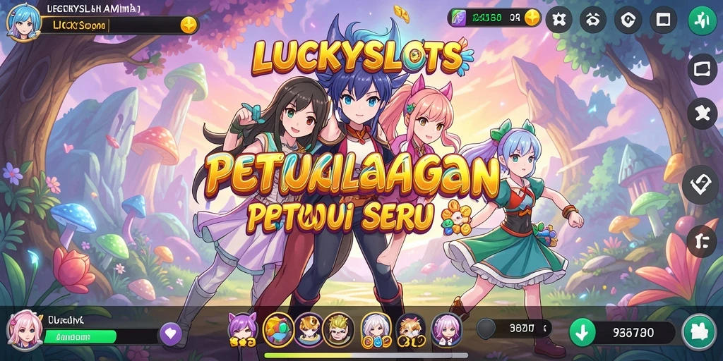 Screenshot gameplay LUCKYSLOTS yang menunjukkan mesin slot Anime yang menarik.