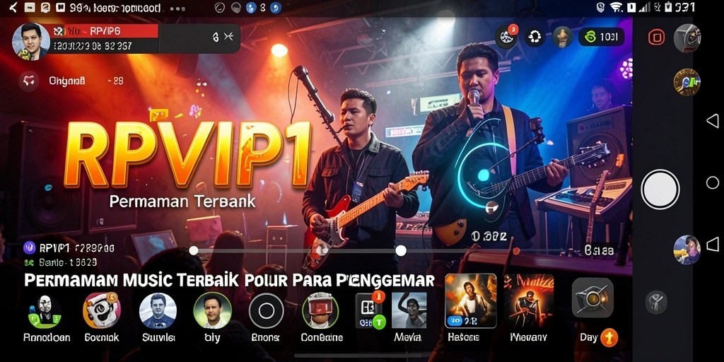 Screenshot RPVIP1 menampilkan berbagai fitur permainan musik yang menarik.